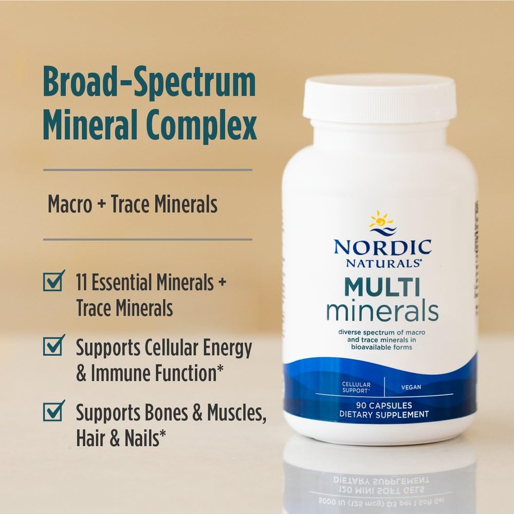 Nordic Naturals Multi Minéraux capsules sur fond blanc