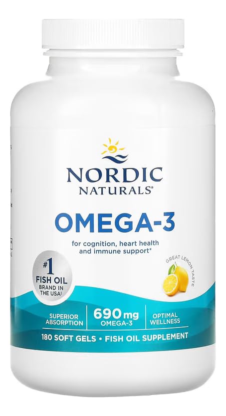 Nordic Naturals Omega-3 capsules avec étiquette visible