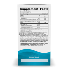 Nordic Naturals Omega-3 D3+K2 Végétal 1210mg gélules avec boîte
