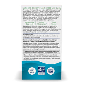 Nordic Naturals Omega-3 D3+K2 Végétal 1210mg gélules sur fond blanc