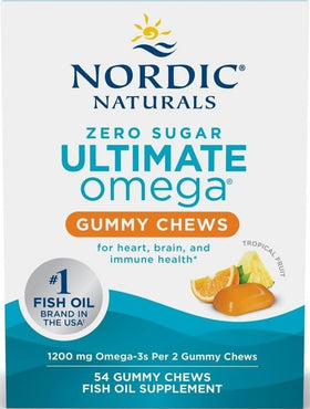 Nordic Naturals Omega 3 Gummies tropicales, boîte de 54 gommes
