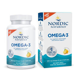 Nordic Naturals Omega-3 Huile de Poisson 690mg Citron - Flacon de 90 gélules