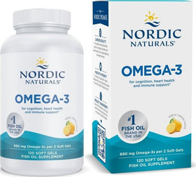 Nordic Naturals Omega-3 huile de poisson 690mg gélules citron avant