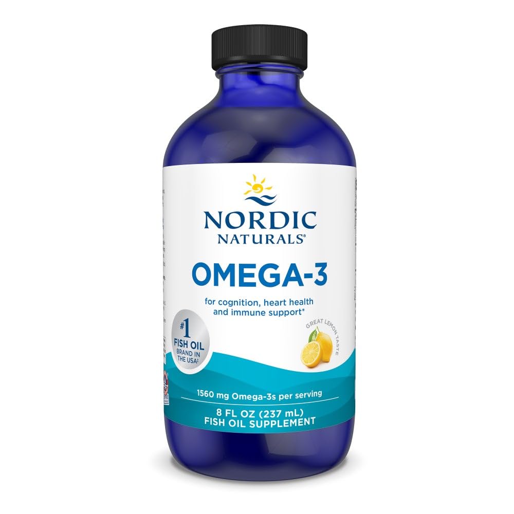 Nordic Naturals Omega-3 Huile de Poisson Citron 8 oz vue de face