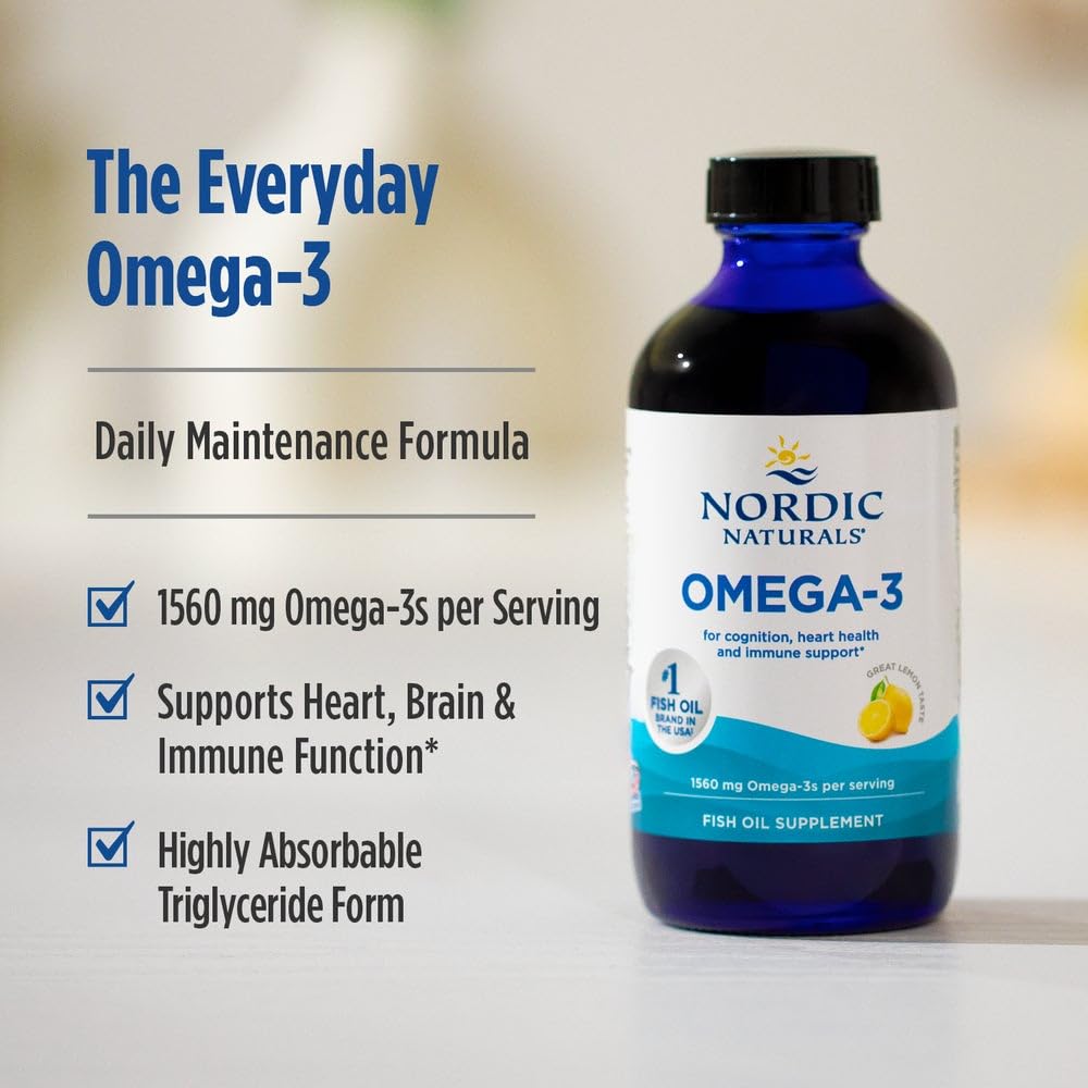 Nordic Naturals Omega-3 Huile de Poisson Citron bouteille ouverte