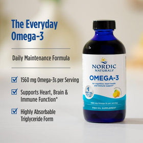 Nordic Naturals Omega-3 Huile de Poisson Citron bouteille ouverte