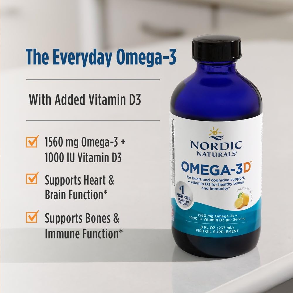 Nordic Naturals Omega-3 Liquide 1560mg EPA & DHA arrière de la bouteille