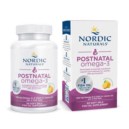 Nordic Naturals Omega-3 Postnatal 60 capsules front view