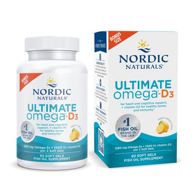 Nordic Naturals Omega-D3 1280mg 1000UI Citron gélules avant