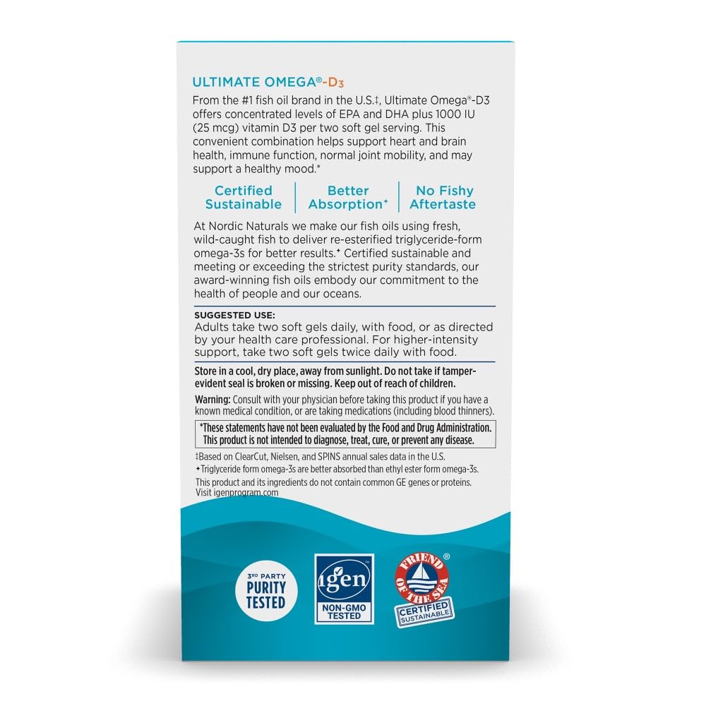 Nordic Naturals Omega-D3 1280mg 1000UI Citron gélules ouvertes