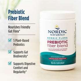Nordic Naturals Poudre Prébiotique 204g vue arrière avec ingrédients