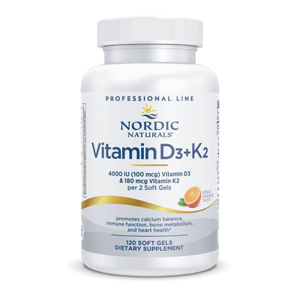 Nordic Naturals Pro Vitamin D3 + K2 4000 IU 60 gélules vue de face