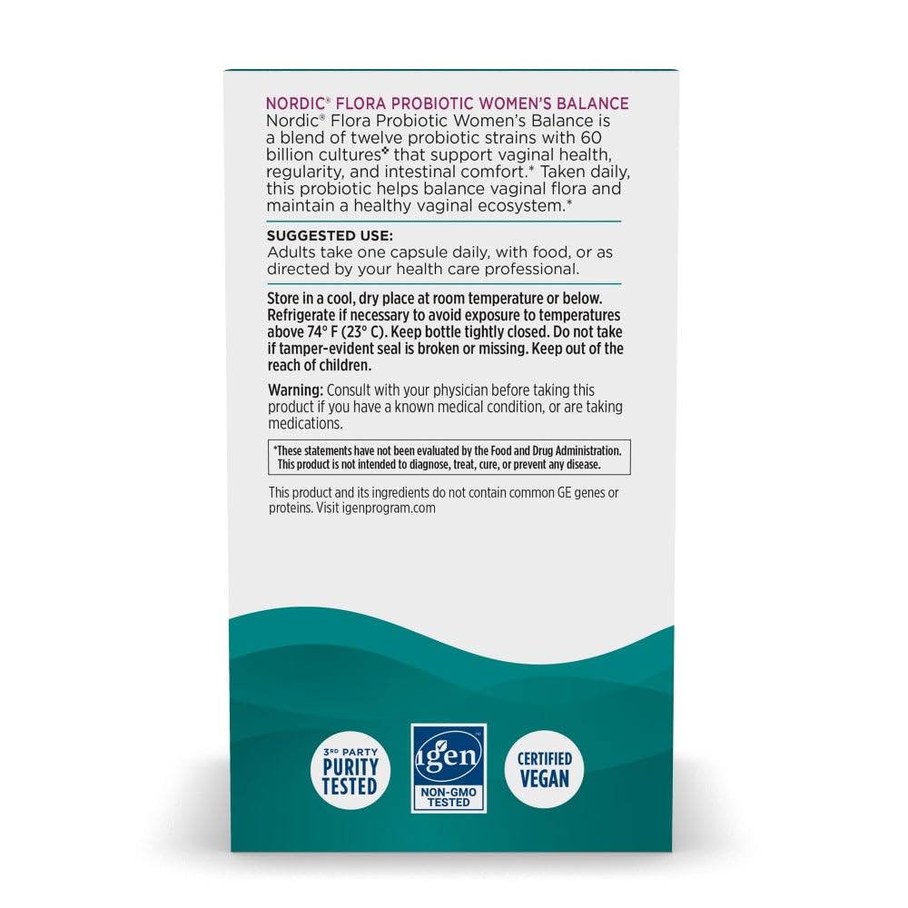 Nordic Naturals Probiotique Femmes Équilibre, étiquette du produit