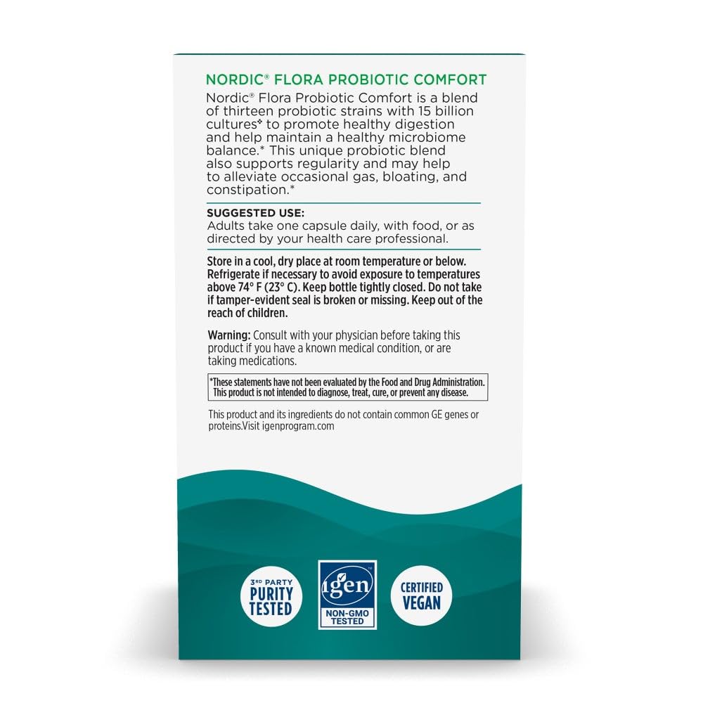 Nordic Naturals Probiotiques Flora Comfort arrière de la boîte