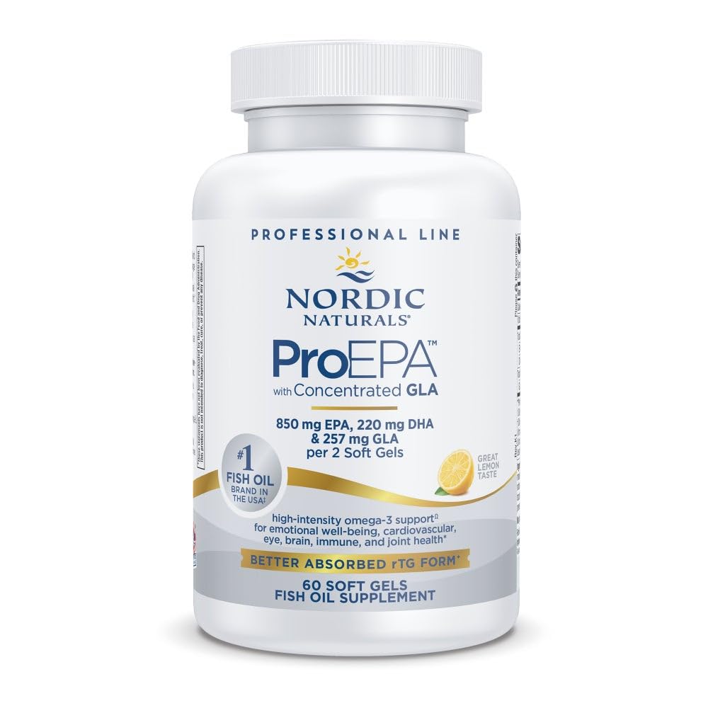 Nordic Naturals ProEPA GLA Citron 60 gélules molles, vue avant