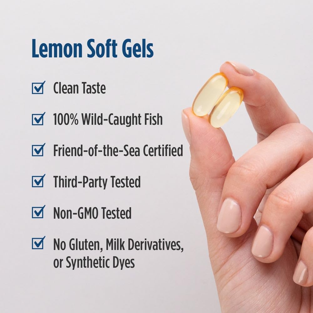 Nordic Naturals ProEPA GLA Citron, gélule molle en gros plan