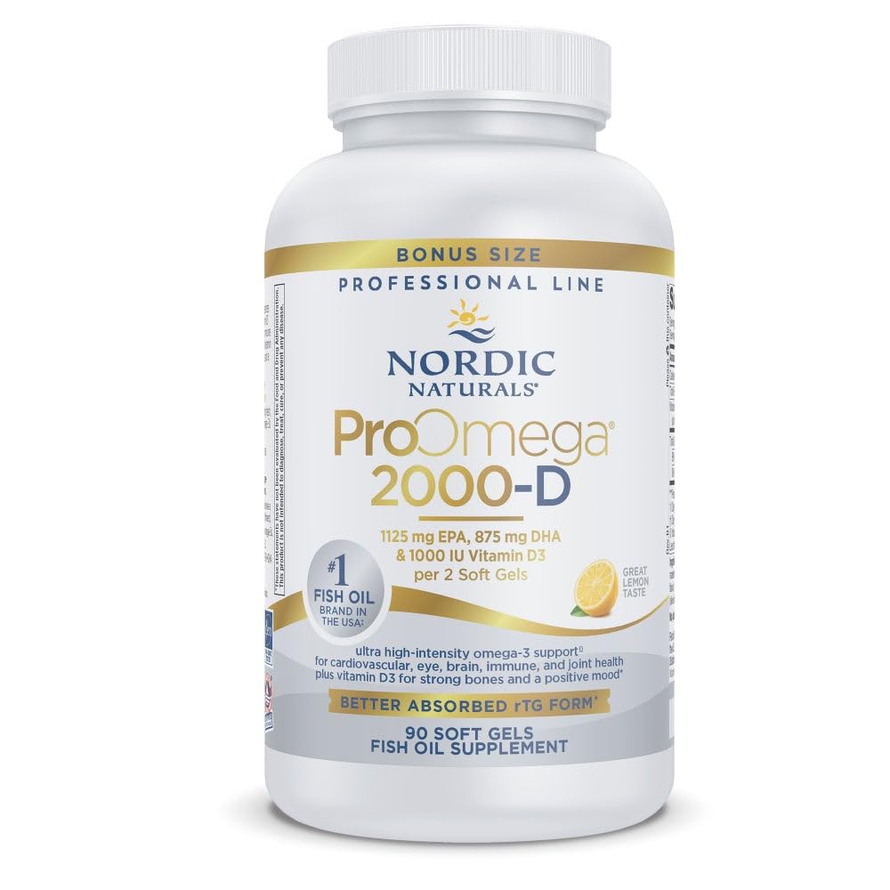 Nordic Naturals ProOmega 2000-D 2150mg capsules front view