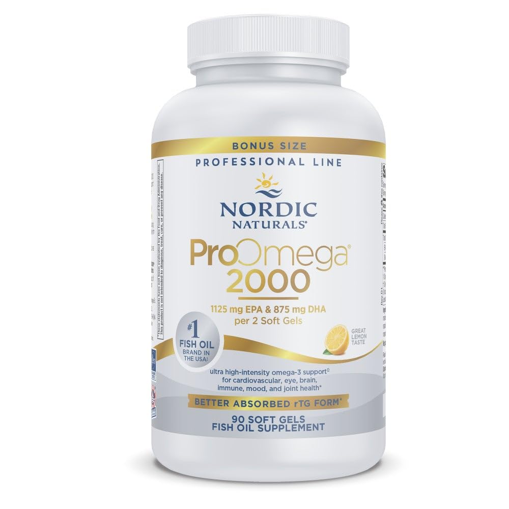 Nordic Naturals ProOmega-3 2150 mg huile de poisson citron vue de face