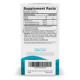 Nordic Naturals Ultimate Omega 1280mg gélules au citron, vue de dos