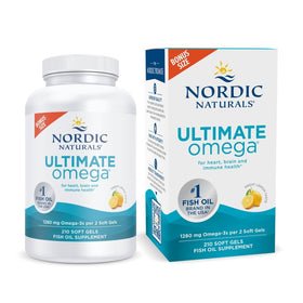 Nordic Naturals Ultimate Omega 1280mg gélules au citron, vue de face
