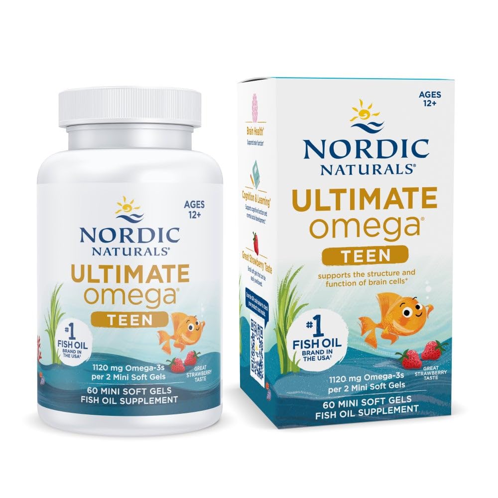 Nordic Naturals Ultimate Omega 2X Teen 60 gélules fraise - vue avant