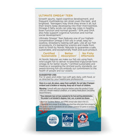 Nordic Naturals Ultimate Omega 2X Teen - emballage arrière