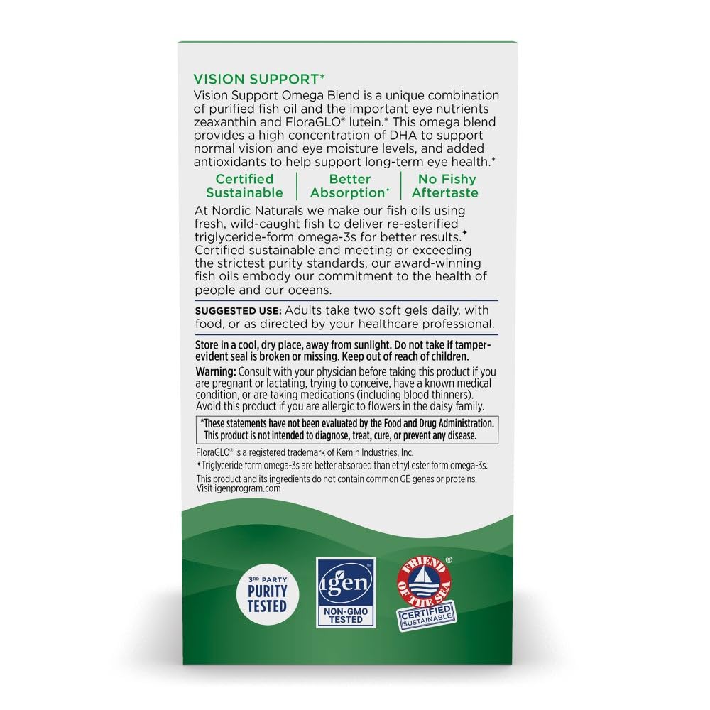 Nordic Naturals Vision Support avec des ingrédients naturels autour
