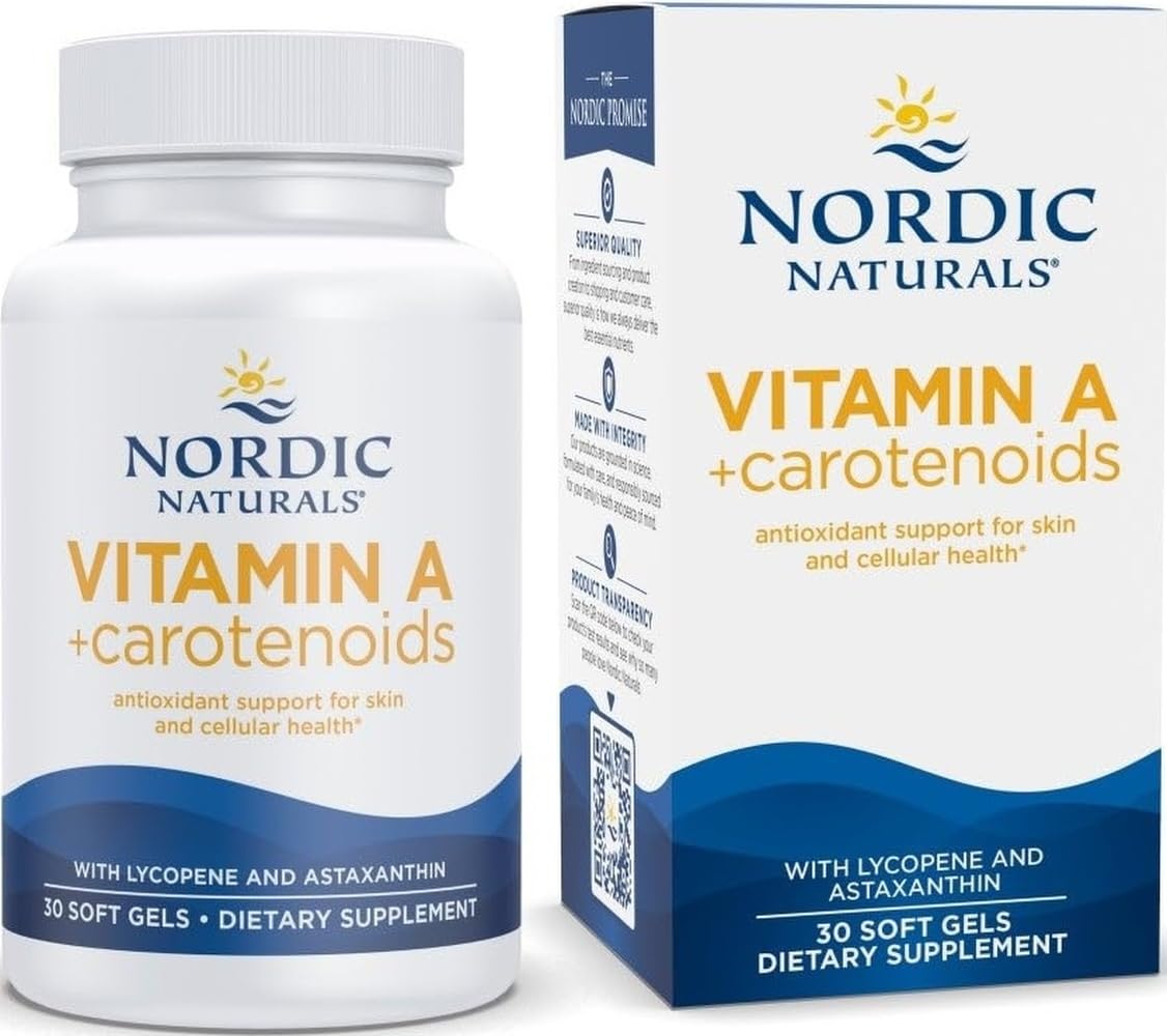 Nordic Naturals Vitamine A + Caroténoïdes 30 gélules molles vue avant