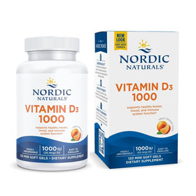 Nordic Naturals Vitamine D3 1000 IU Orange - 120 mini gélules en emballage