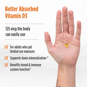 Nordic Naturals Vitamine D3 5000 IU 200 mini gélules orange - étiquette du flacon