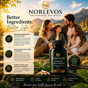 Norlevos magnésium, capsules sur une table en bois