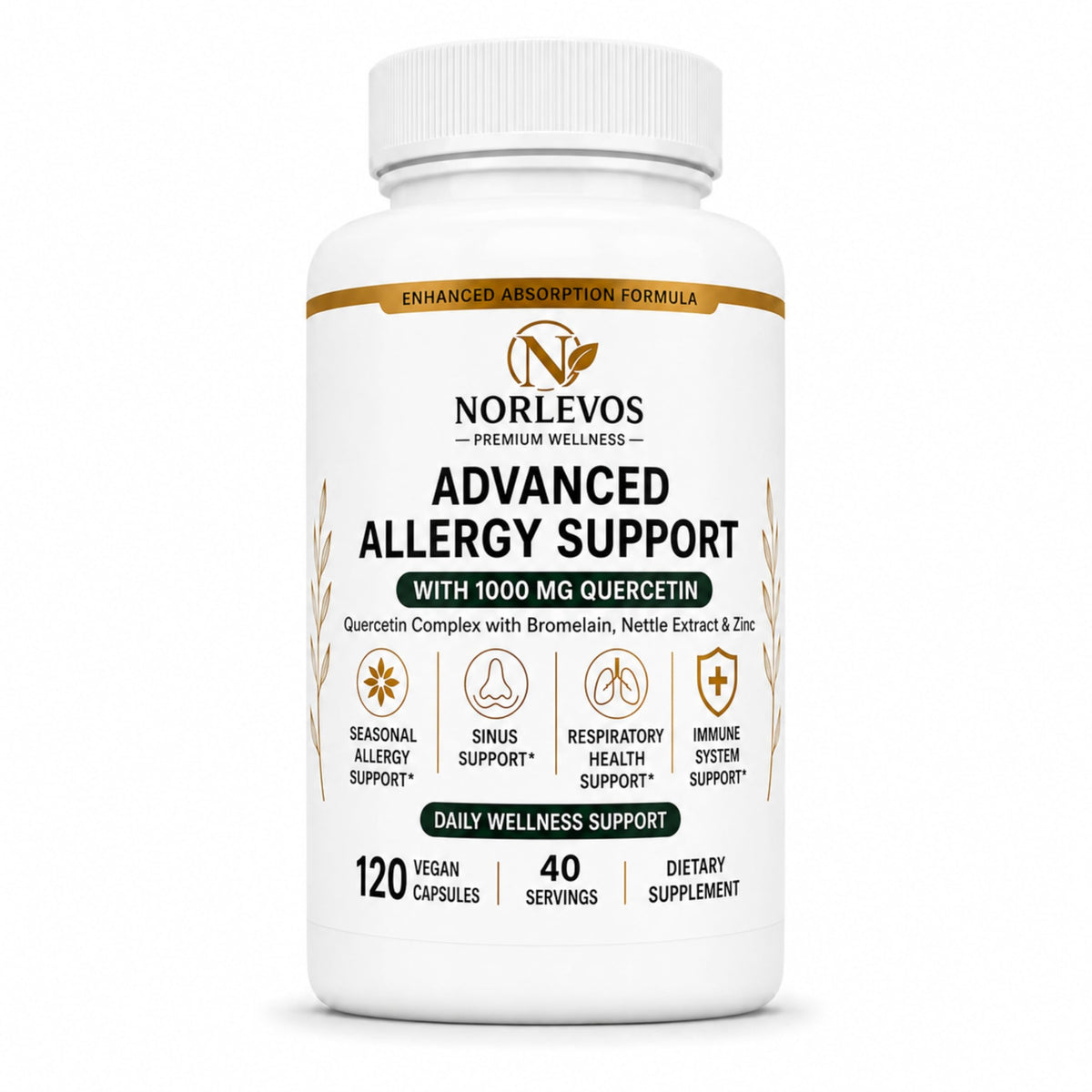 Norlevos Quercetin Complex 1000 mg 120 capsules front view