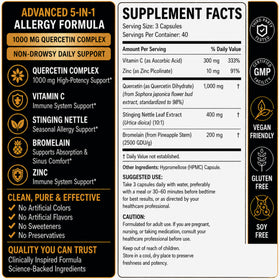 Norlevos Quercetin Complex 1000 mg capsules side view