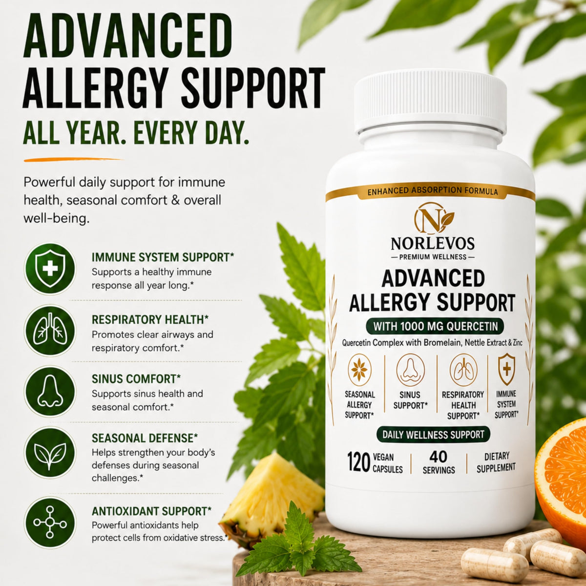 Norlevos Quercetin Complex 1000 mg ingredients list
