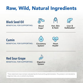 NORTH AMERICAN HERB & SPICE Black Seed Plus capsules close-up