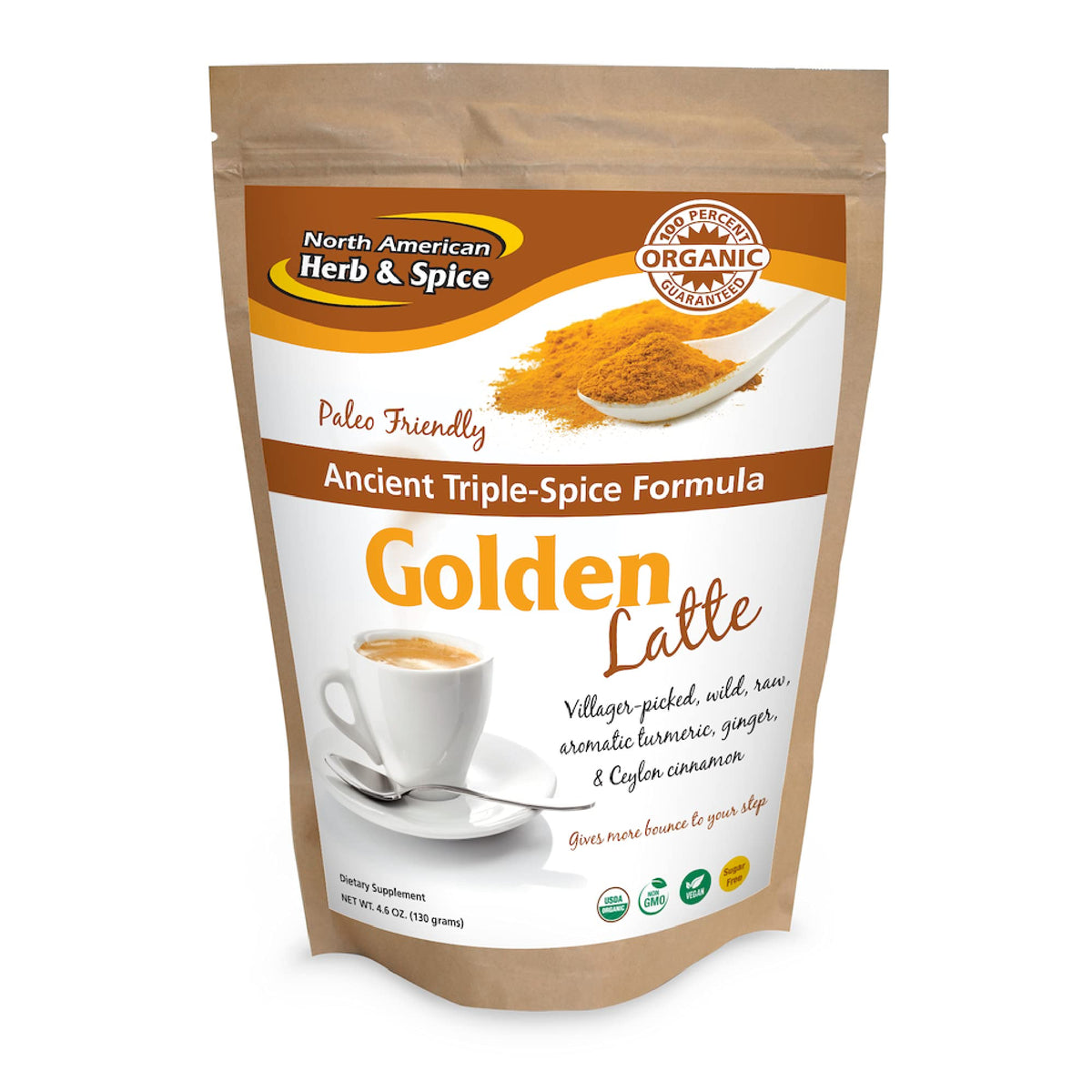 NORTH AMERICAN HERB & SPICE Golden Latte Épices Triples 144g - vue de face