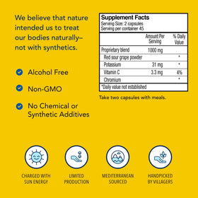 NORTH AMERICAN HERB & SPICE Resvital with raw ingredients
