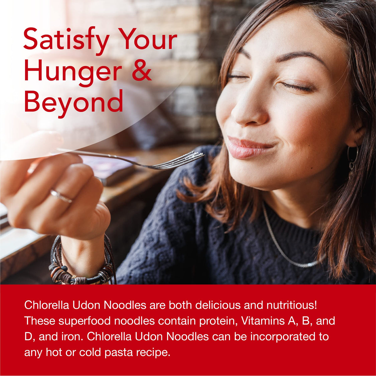 Nouilles Udon Chlorella avec ingrédients frais