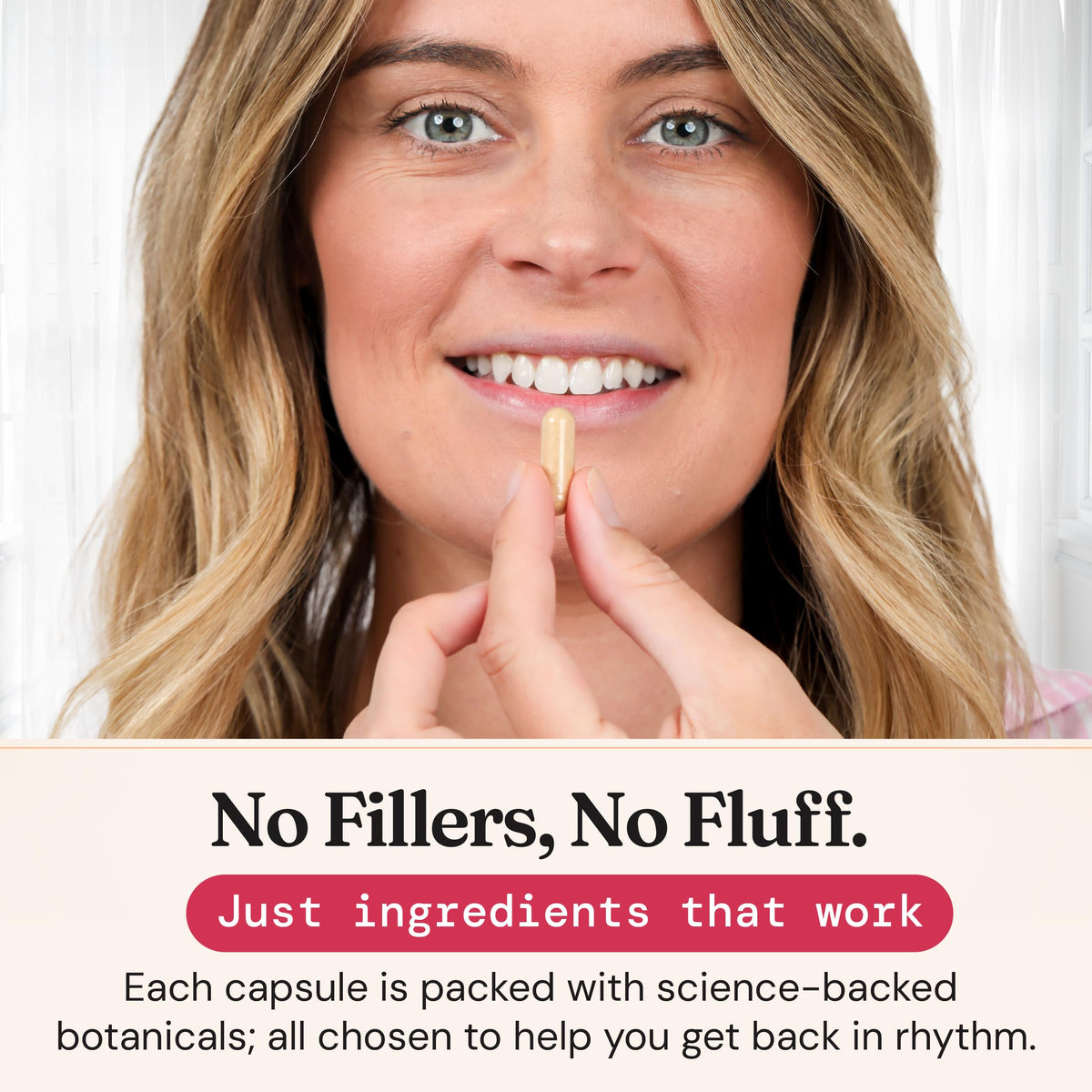 Nourished AndroEase Plus flacon ouvert avec capsules visibles