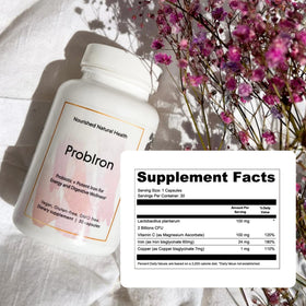 Nourished ProbIron emballage et capsules