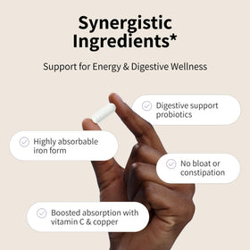 Nourished ProbIron étiquette avec informations