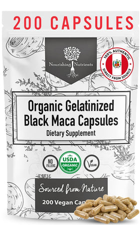 Nourishing Nutrients Gelée de Maca Noire 200 Capsules vue de face