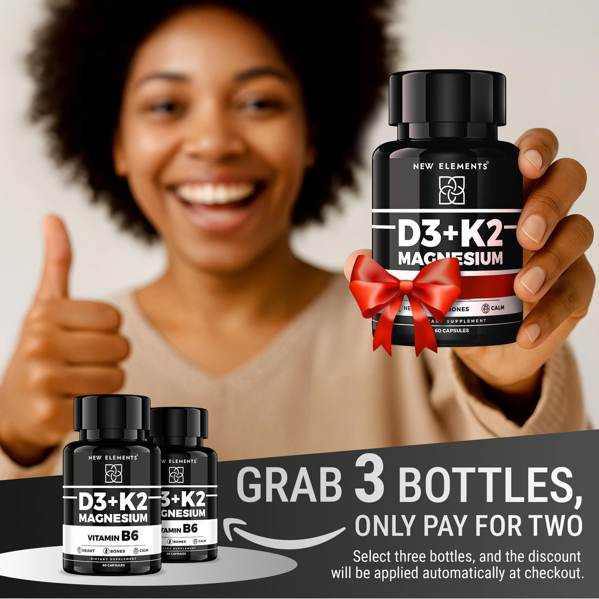 Nouvelle Elements Compléments D3 K2 Magnésium 1500mg emballage