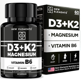 Nouvelle Elements Compléments D3 K2 Magnésium 1500mg vue de face