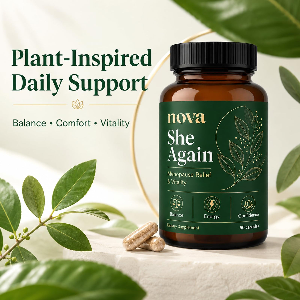 Nova Her Again capsules sur fond blanc
