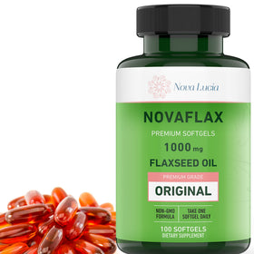 Nova Lucia Capsules d'Huile de Lin Bio 1000mg - vue de face