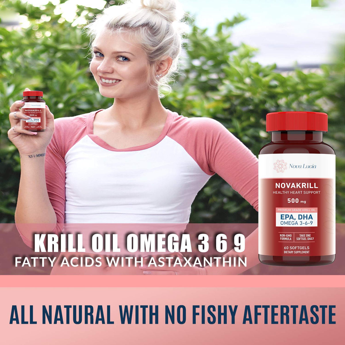 Nova Lucia Huile de Krill 1000 mg Capsules Liquides avec boîte