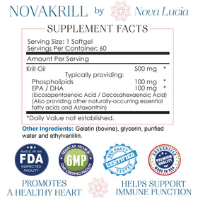 Nova Lucia Huile de Krill 1000 mg Capsules Liquides côté
