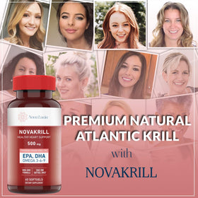 Nova Lucia Huile de Krill 1000 mg Capsules Liquides ouvertes