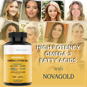 Nova Lucia Omega 3 huile de poisson 2000mg vue arrière de la boîte